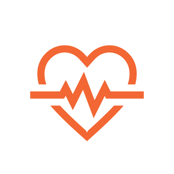 Icon of a heart with a heartbeat line, Heart activity test, asthma inhaler, lower carbon footprint, GSK 220735 Study.